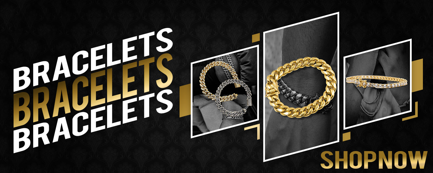 18K Gold Plated Bracelets | Flooded CZ Bracelets | Ion Plated Gold Bracelets