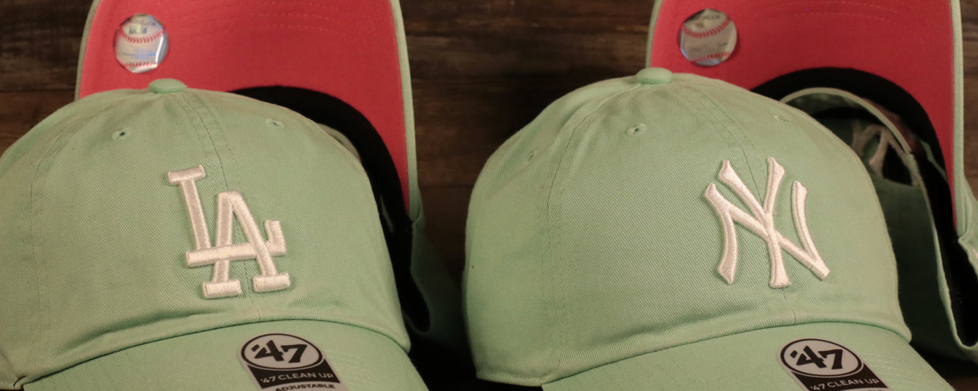 47 Brand Watermelon Hats | Green with Hot Pink Bottom and Hot Pink with Green Bottoms
