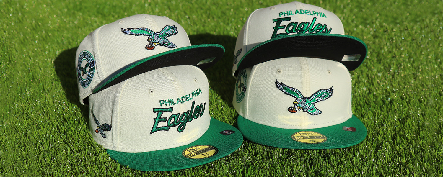 Chrome Eagles Custom 59Fifty Side Patch Fitted Cap | Cap Swag Exclusive "Chrome Birds" Pack