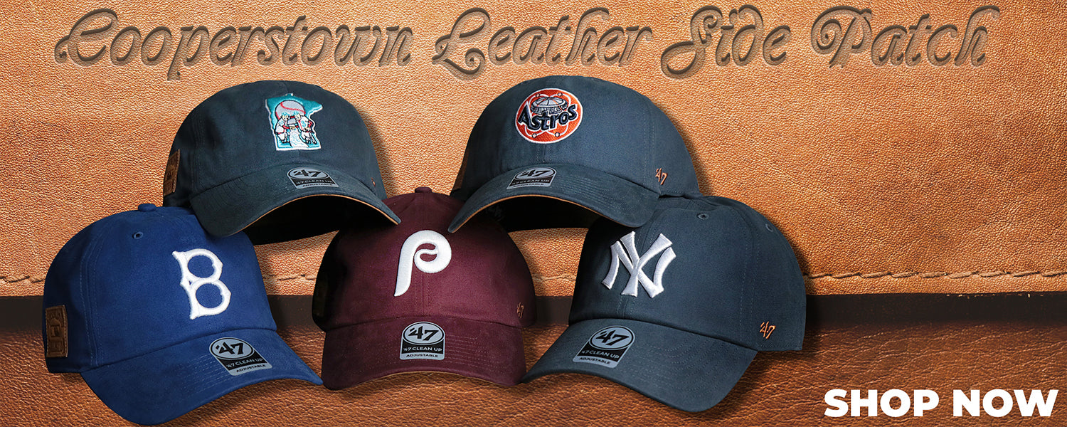 MLB Cooperstown Side Patch Dad Hats | Retro MLB Dad Hats with Cooperstown Collection Side Patch | Vintage MLB Side Patch Cooperstown Collection Hats