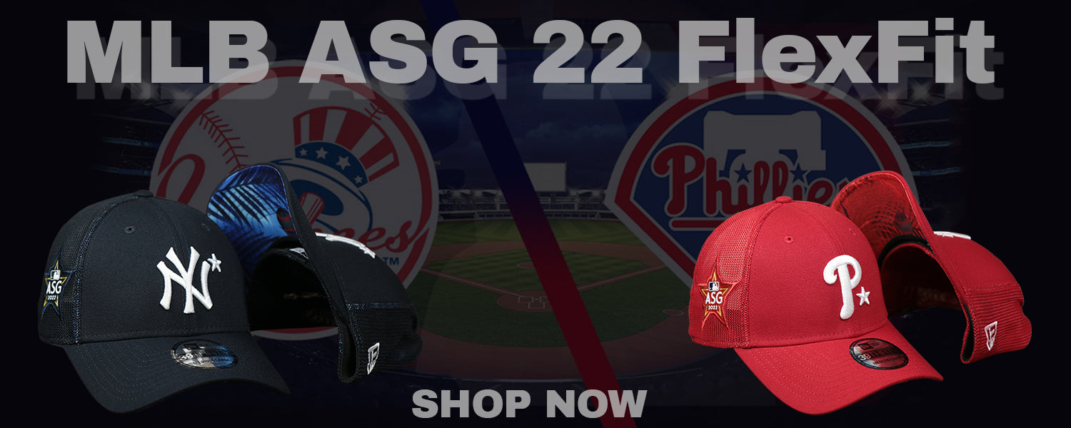 2022 MLB All Star Game Mesh Back FlexFit Caps | 39Thirty MLB 2022 ASG Side Patch Caps | Metallic Side Patch 3930 All Star Game 2022 Caps