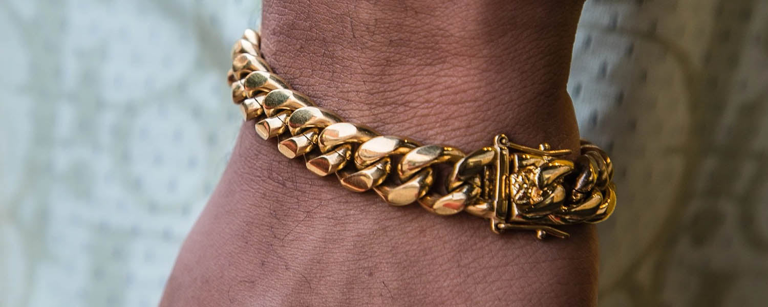 Miami Cuban 18K Gold Plated Bracelets | Gold Plated 18K Miami Cuban Bracelets | Ion-Plated 18K Gold Miami Cuban Bracelets