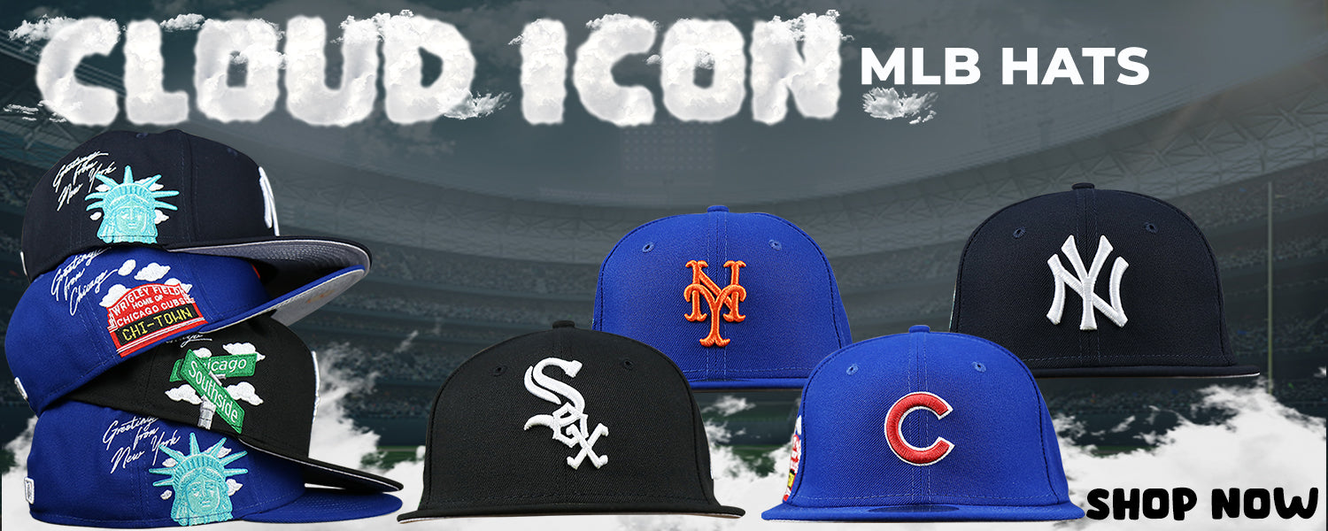 MLB Cloud Icon Side Patch Fitted Caps | Custom Side Patch Cloud Icon 5950s | 59Fifty Caps With Cloud Icon Patches