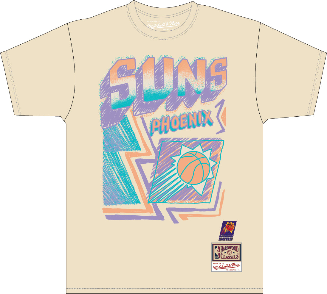 Phoenix Suns Hardwood Classics Sidewalk Sketch | Off-White T-shirt