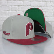 Philadelphia Phillies Cooperstown "Phillies" script side patch Evergreen Pro Variety Pack | Grey/Maroon Snapback Hat