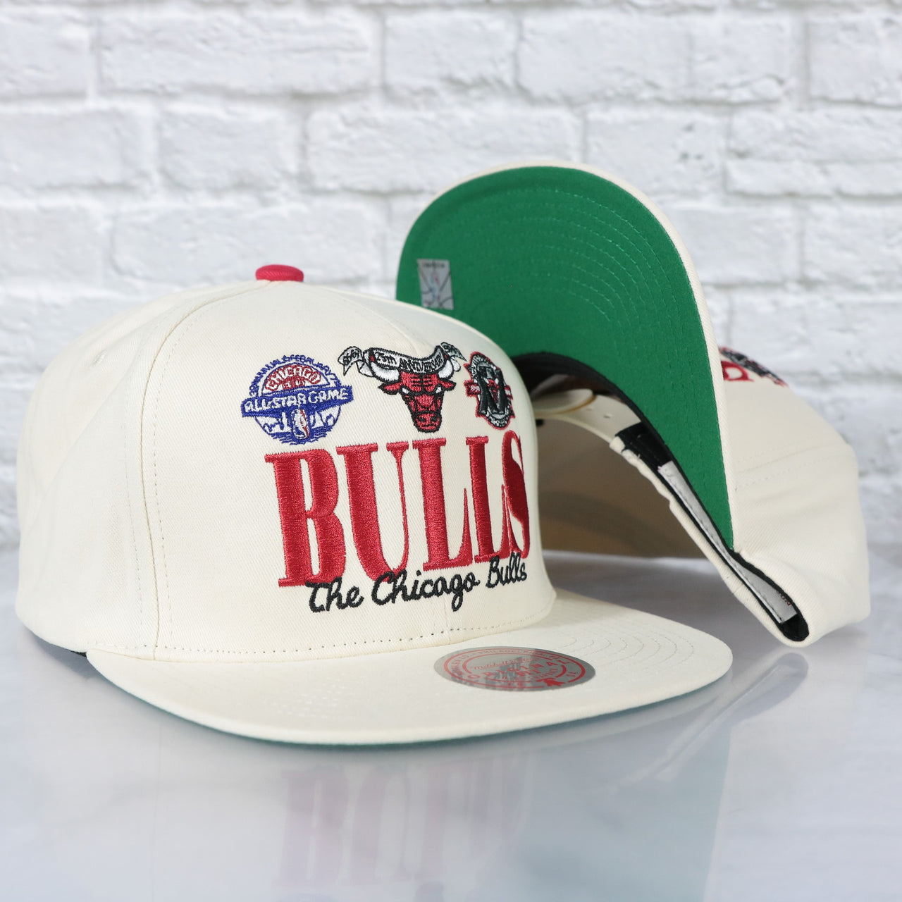 Chicago Bulls Hardwood Classics Reframe Retro Green bottom | Off-White Snapback Hat