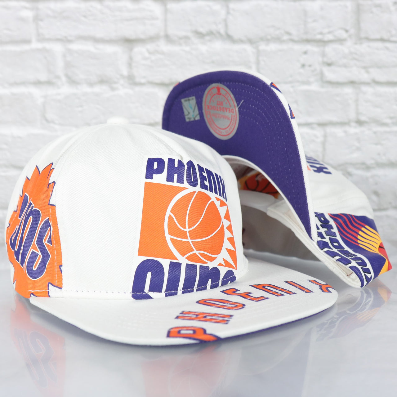 Phoenix Suns Hardwood Classics In Your Face Deadstock Purple bottom | White Snapback Hat