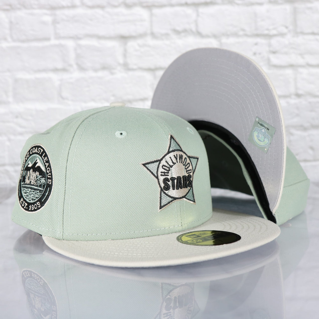 Hollywood Stars 1903 Pacific Coast League Gray Bottom 2-Tone | Light Sage/Sand 59Fifty Fitted Cap