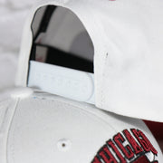 white adjustable snap on the Chicago Bulls NBA Hardwood Classics All in Pro Red Bottom | White Snapback Hat