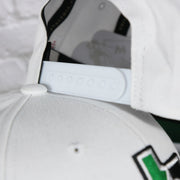 white adjustable snap on the Dallas Stars NHL All in Pro Green Bottom | White Snapback Hat