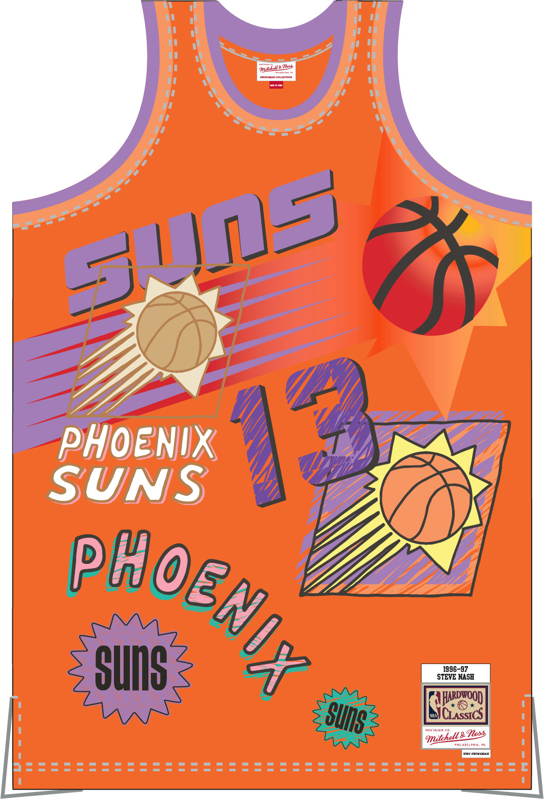 Steve Nash 1996 Phoenix Suns 1996 Phoenix Suns | Orange Swingman Jersey