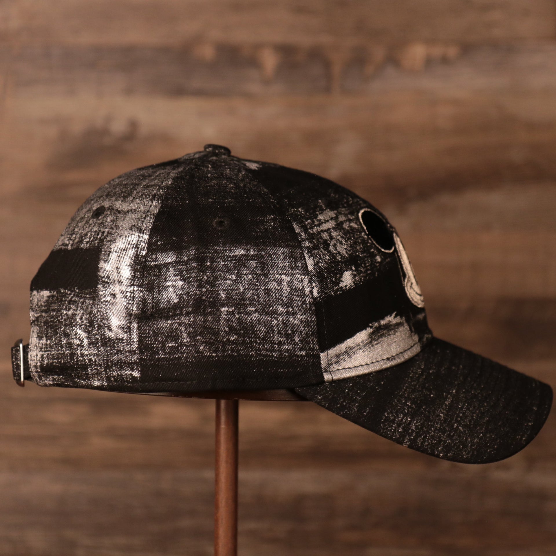 Mickey Mouse Black Dad Hat | Angry Mickey Mouse Black Dad Cap the wearers right of this cap is plain black and grey