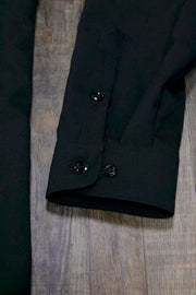 the Navy LAPD Long Sleeve Polo Shirt | Dark Blue Wool Base Shirt for Law Enforcement Uniforms has snap buttons on the cuff