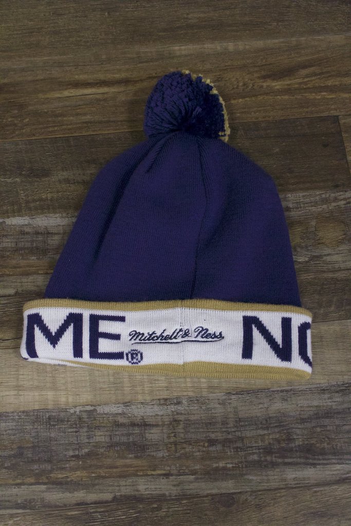Notre Dame Oversized Throwback Style Mitchell and Ness Winter Knit Beanie