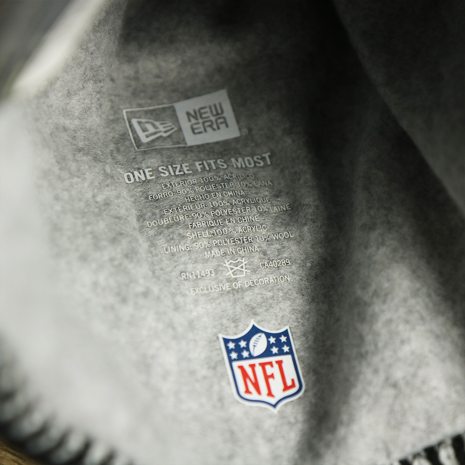 The Lining on the Philadelphia Eagles On Field Cuffed Winter Pom Pom Beanie | Black And White Winter Beanie