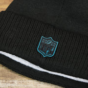 The NFL Logo on the Philadelphia Eagles On Field Since 1933 Eagles Patch Winter Pom Pom Beanie | Black Winter Beanie