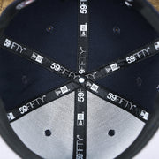 The inside of the New York Yankees Baseball Heart Gray Bottom World Series 59Fifty Fitted Cap | Navy 59Fifty Cap