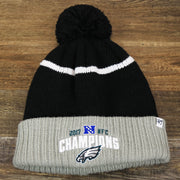 The Philadelphia Eagles 2017 NFC Champions Gray Cuff NFL Pom Pom Winter Beanie | Black Winter Beanie