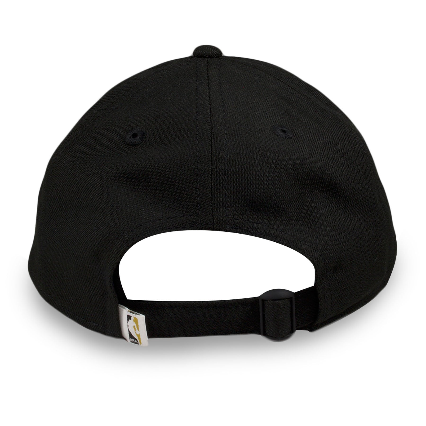 the back of the Toronto Raptors 2019 NBA City Series Black Dad Hat | Metallic Gold Leaf Logo Raptors Baseball Cap has an NBA tag on the soft adjustable strap