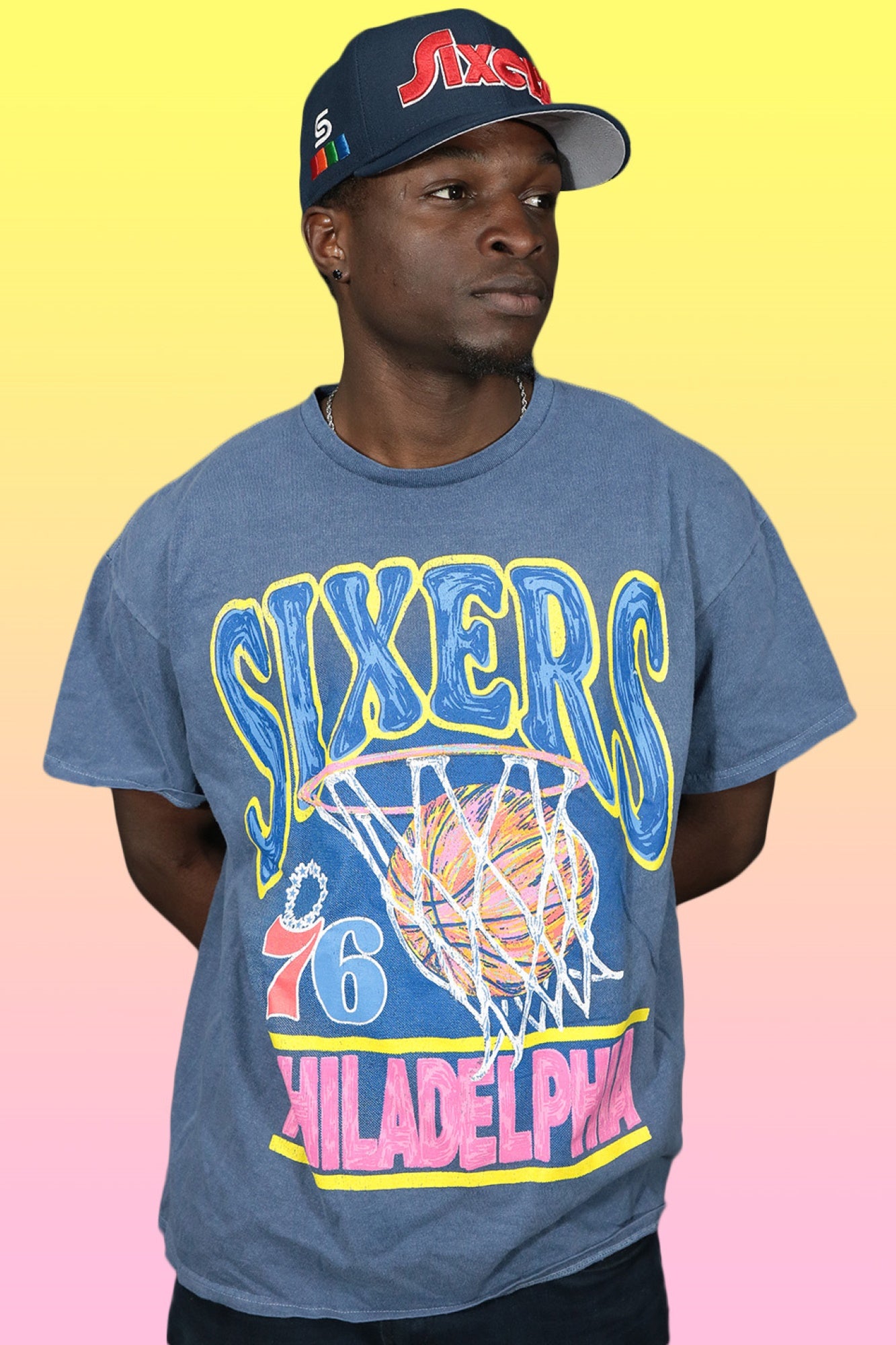 PHILADELPHIA SIXERS RETRO 47' VINTAGE TUBLAR T-SHIRT