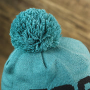 The Midnight Green Pom Pom on the Philadelphia Eagles On Field Since 1933 Eagles Patch Winter Pom Pom Beanie | Midnight Green Winter Beanie