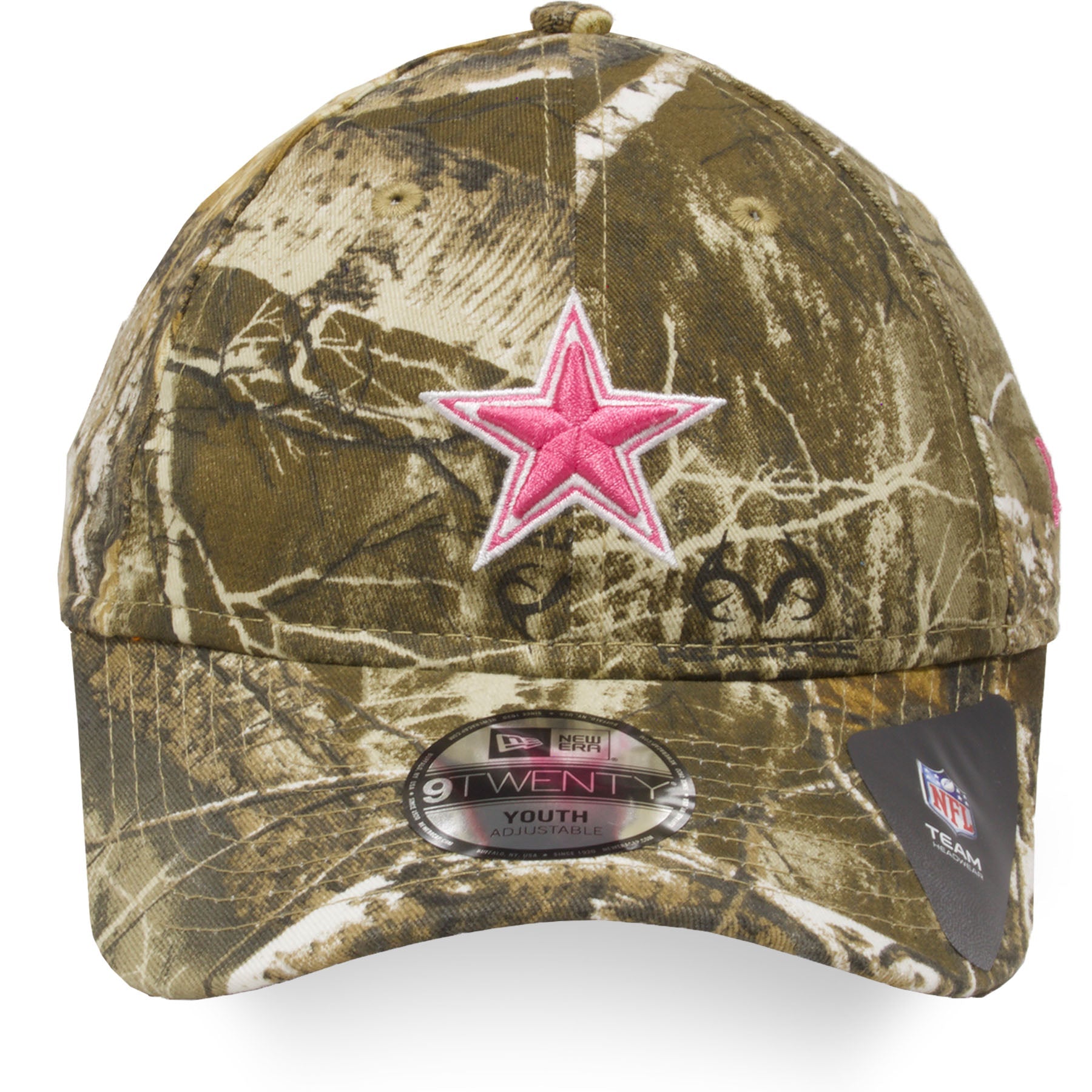 Youth Dallas Cowboys Girl's Realtree Camouflage Pink Logo 9Twenty Dad