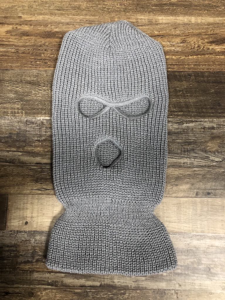 Light Gray 3 Hole Ski Mask | Blank ski masks for embroidery | Ski mask with nothing on it