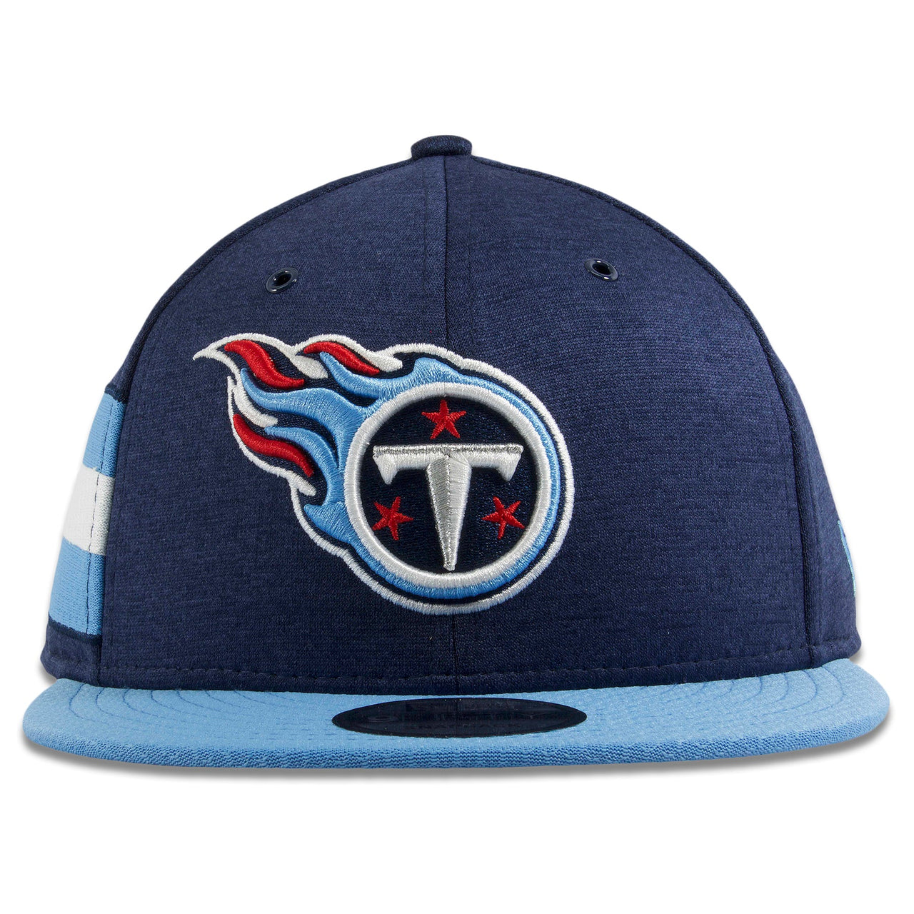 The tennessee titans on field 2018 snapback hat has the tennessee titans logo embroidered