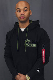 front of the New York Yankees Military Hoodie Armed Forces Sweatshirt | Black
