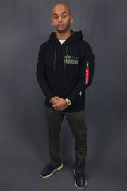 full shot on the New York Yankees Military Hoodie Armed Forces Sweatshirt | Black