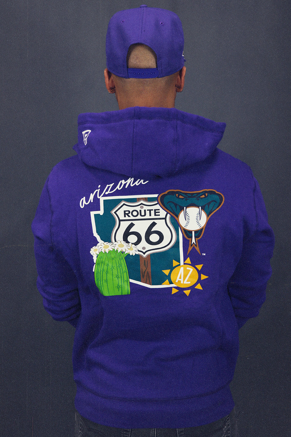 Arizona Diamondbacks "City Cluster" 59Fifty Fitted Matching Purple Pullover Hoodie