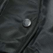 new era button on the Florida Marlins MLB Patch Alpha Industries Reversible Bomber Jacket With Camo Liner | Black Bomber Jacket