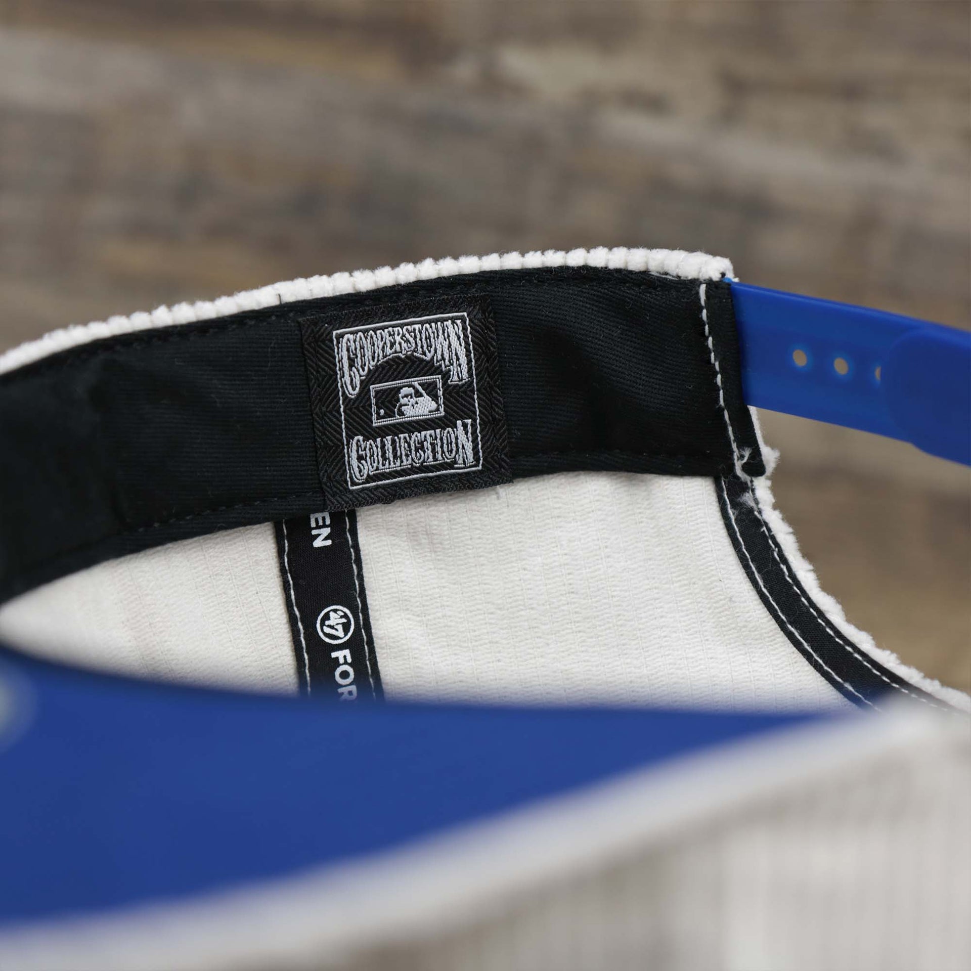 The cooperstown tag on the Corduroy Philadelphia Athletics Cooperstown Snapback | 47 Brand White