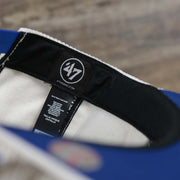 The 47 brand tag on the Corduroy Philadelphia Athletics Cooperstown Snapback | 47 Brand White