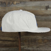 The wearer's right of the Corduroy Philadelphia Athletics Cooperstown Snapback | 47 Brand White
