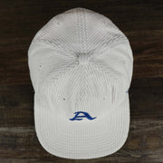 An overhead view of the Corduroy Philadelphia Athletics Cooperstown Snapback | 47 Brand White
