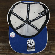The underside of the Corduroy Philadelphia Athletics Cooperstown Snapback | 47 Brand White