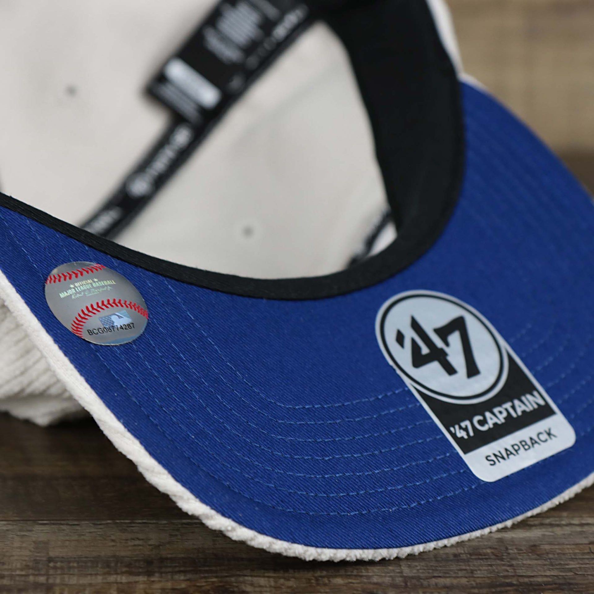 The undervisor on the Corduroy Philadelphia Athletics Cooperstown Snapback | 47 Brand White