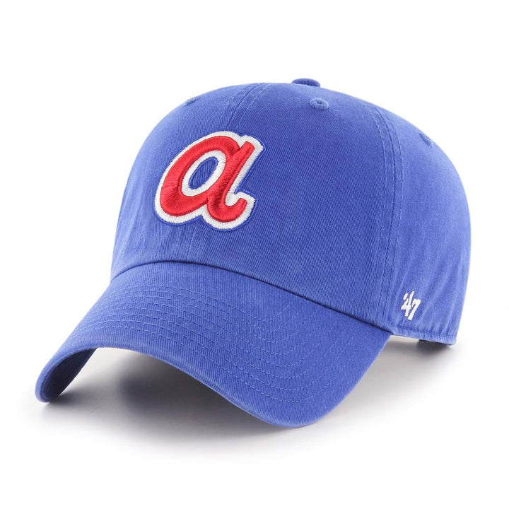 The Cooperstown Atlanta Braves 1970s Logo Dad Hat | Royal Blue Dad Hat