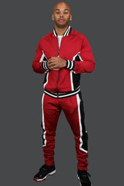 The Chicago Basketball Varsity Athletic Track Jackets Jordan Craig with the matching track pants 