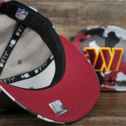 The undervisor on the Washington Commanders NFL OnField Summer Training 2022 Camo 9Fifty Snapback | Burgundy Camo 9Fifty