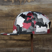 The Wearer's Left on the Washington Commanders NFL OnField Summer Training 2022 Camo 9Fifty Snapback | Burgundy Camo 9Fifty