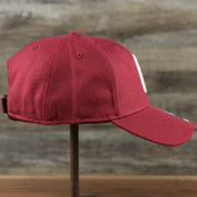 The wearer's right on the Cooperstown Philadelphia Phillies Retro Phillies Logo Gray Bottom Dad Hat | Maroon Dad Hat