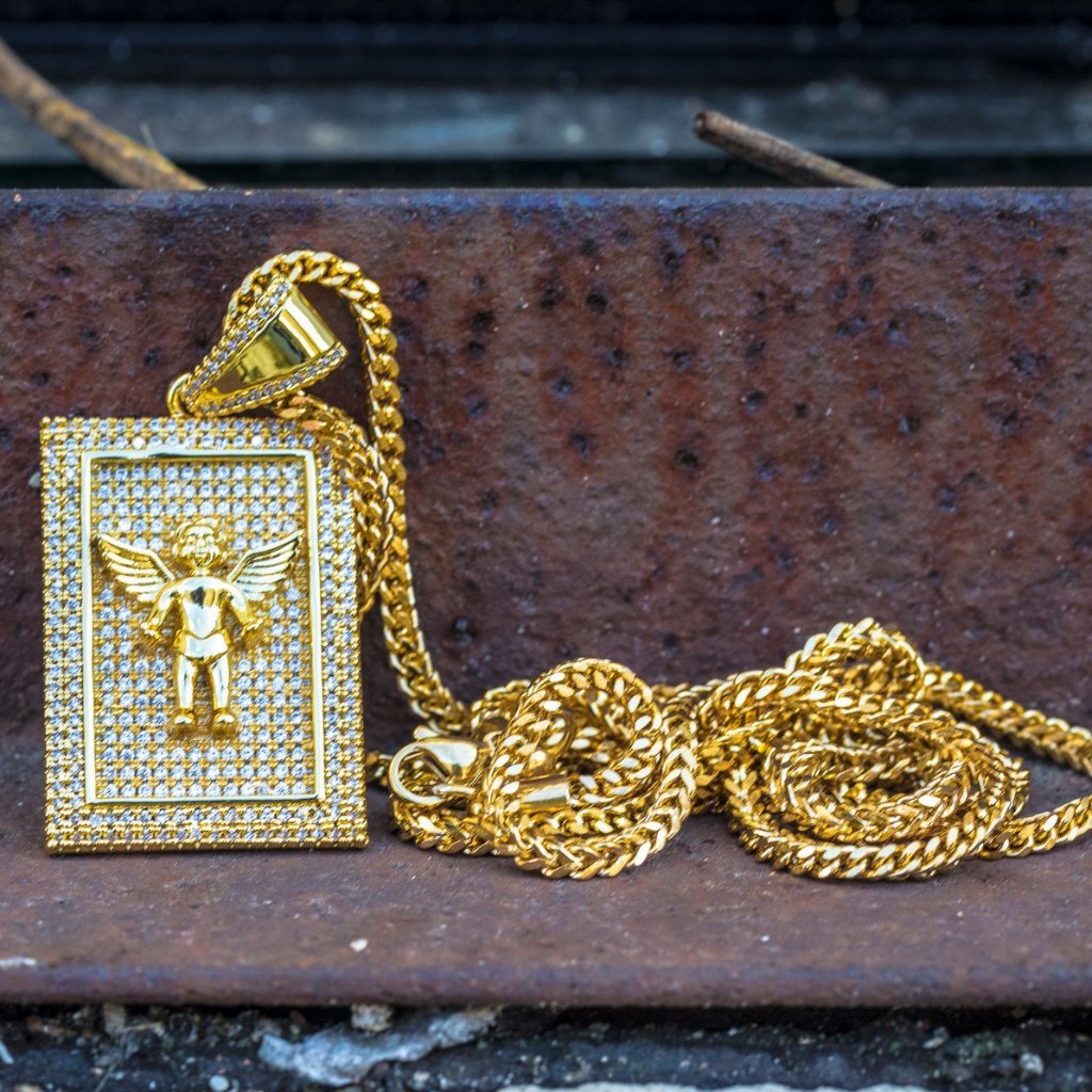 The 18K Gold Plated Square Angel Piece | Golden Gilt on the ground