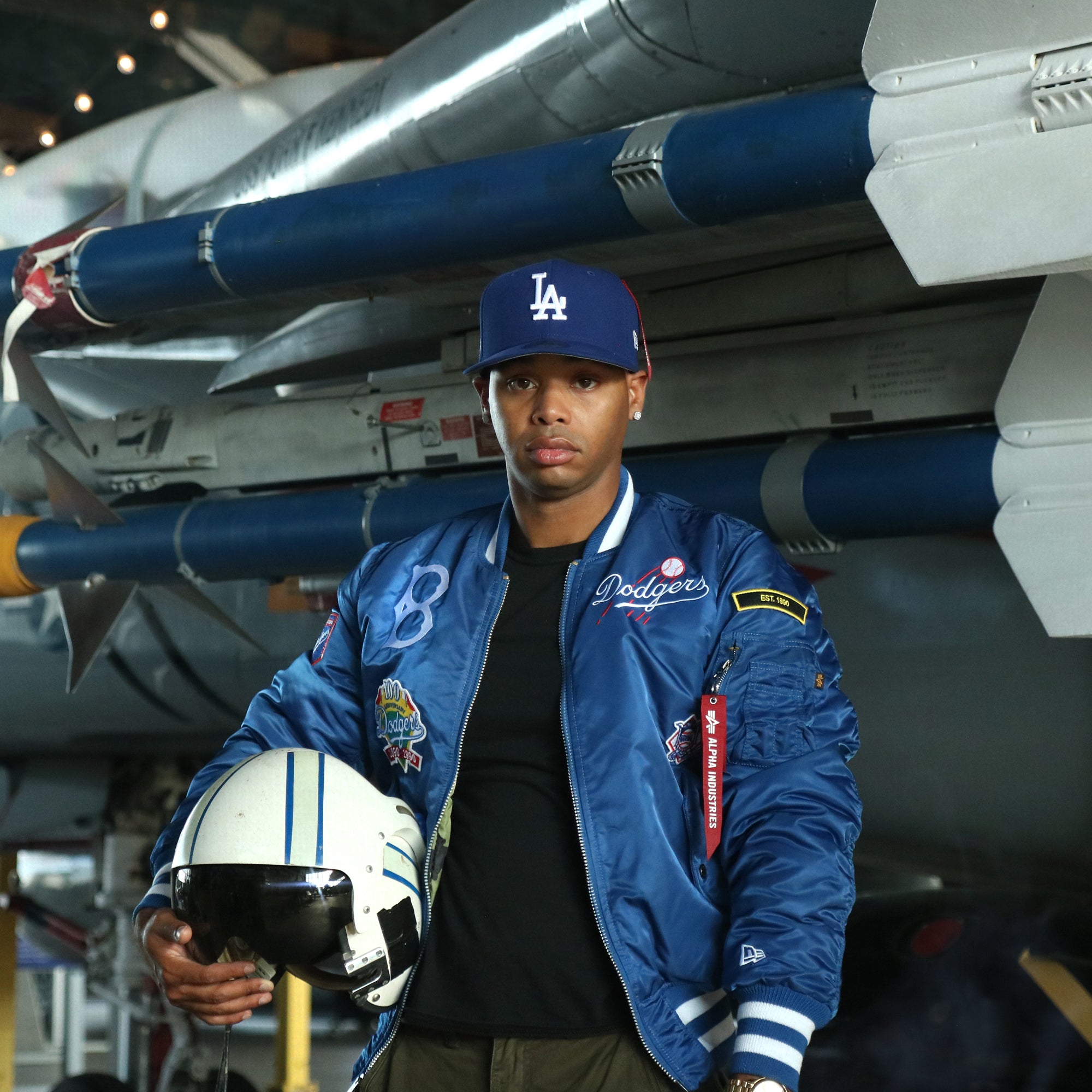 New Era Caps Dodgers Reversible Alpha Bomber Jacket Black