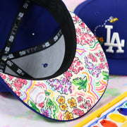 Los Angeles Dodgers Floral Print Undervisor Spring Embroidery 59Fifty Fitted Cap | Royal Blue 59Fifty Cap