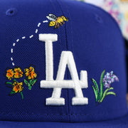 Los Angeles Dodgers Floral Print Undervisor Spring Embroidery 59Fifty Fitted Cap | Royal Blue 59Fifty Cap