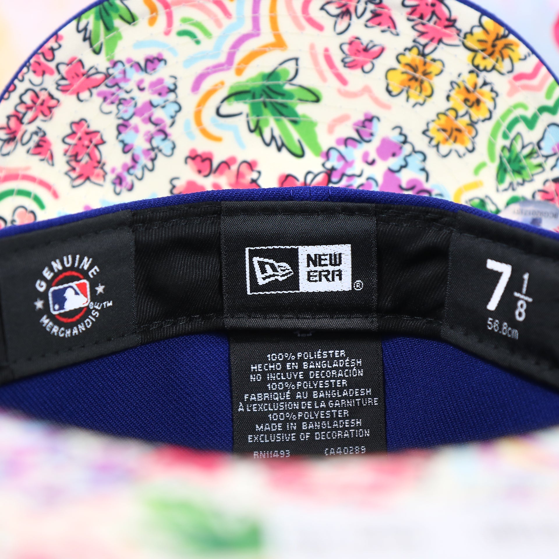 Los Angeles Dodgers Floral Print Undervisor Spring Embroidery 59Fifty Fitted Cap | Royal Blue 59Fifty Cap