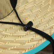 The chin strap on the Miami Dolphins On Field 2022 Summer Training Straw Hat | New Era OSFM