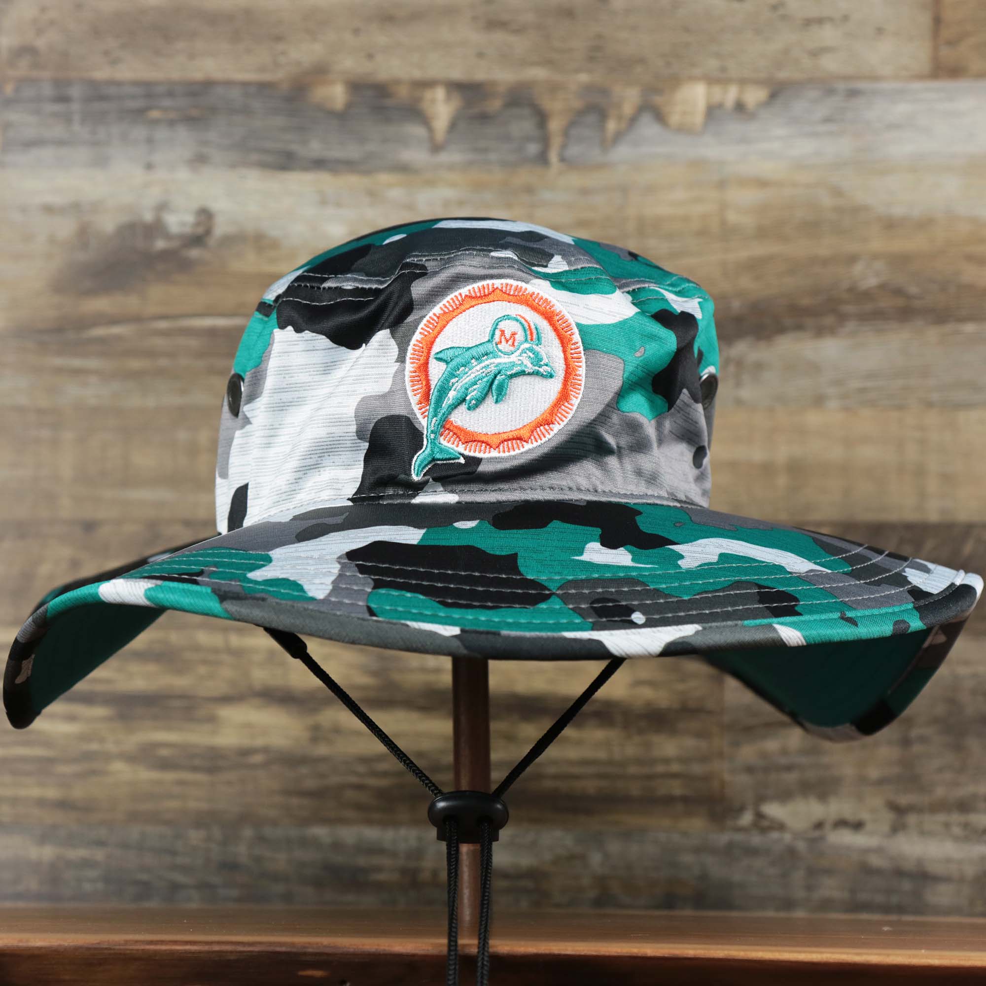 Miami Dolphins New Era Training Camp Throwback Panama Bucket Hat